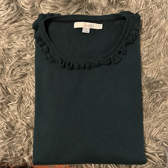 BODEN Ruffle Evergreen Woolblend Lightweight Sweater SzXL GUC - Picture 13 of 14